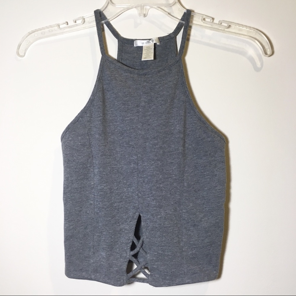 Heather Gray Cut Out Crop Top